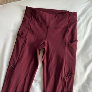 Lululemon Maroon Leggings with Pockets